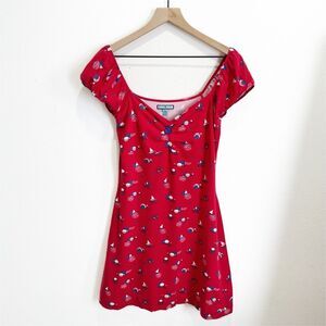 Nautical Sailboat Dress Womens Large Red Ocean Coastal Sailing Beachy‎ Resort